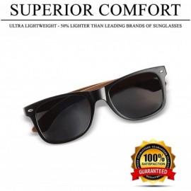 Semi-rimless Wooden Sunglasses for Men and Women- Polarized and UV400 - Ultra Lightweight & Comfortable - CW18N77IRAZ $27.53