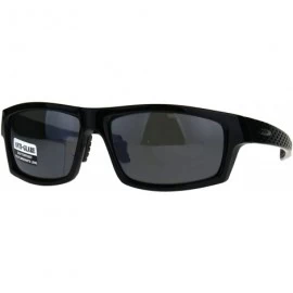 Rectangular Mens Xloop Classic Rectangular Warp Biker Style Sunglasses - Shiny Black - CF1886NA69W $19.40