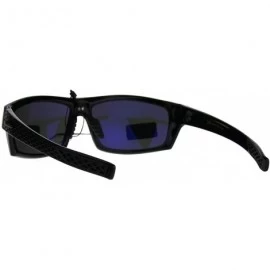 Rectangular Mens Xloop Classic Rectangular Warp Biker Style Sunglasses - Shiny Black - CF1886NA69W $10.37