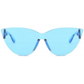 Cat Eye Women's Fashion Cat Eye Shade Sunglasses Plastic Sunglasses - Blue - CG18UNOQEOE $9.03