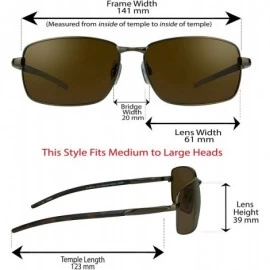 Wrap Polarized Bifocal Sunglasses Men Women Fishing Anti Glare Metal - Brown - CS18DWOEW3U $26.35