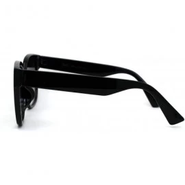 Rectangular Womens Mod 90s Rounded Horn Rim Oversize Sunglasses - Black Smoke - CW196WUOD0R $10.46