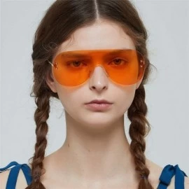Semi-rimless Lens Oversized Sunglasses Men Women Vintage Rimless Pilot Sunglasses Brown Black Red Orange Eyewear UV400 - CA18...