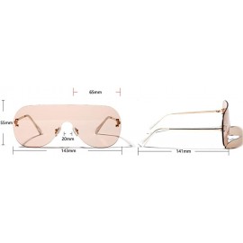 Semi-rimless Lens Oversized Sunglasses Men Women Vintage Rimless Pilot Sunglasses Brown Black Red Orange Eyewear UV400 - CA18...