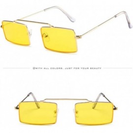 Rimless Vinatge Metal Frame Sunglasses for Women - Small Square Sun Glasses Cute Candy Color Eyewear Flat Top Mirrored - CC19...