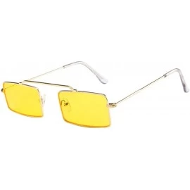 Rimless Vinatge Metal Frame Sunglasses for Women - Small Square Sun Glasses Cute Candy Color Eyewear Flat Top Mirrored - CC19...