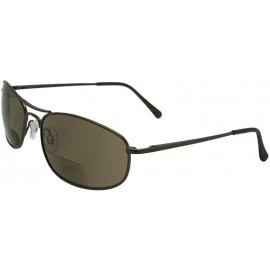 Aviator +3.00 Power Modified Aviator Bifocal Sunglasses Style B2 - Bronze Frame-brown Lenses - CV186KWE8YN $17.18