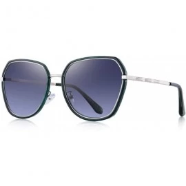 Square Women Cat Eye Polarized Sunglasses Womens Polarized Mirror with Case - Green - CX18RZN9XOH $39.89