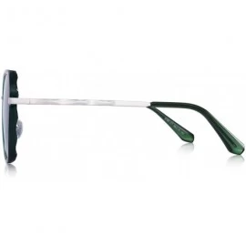 Square Women Cat Eye Polarized Sunglasses Womens Polarized Mirror with Case - Green - CX18RZN9XOH $26.77