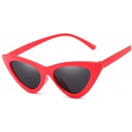 Cat Eye Sexy Cat Eye Sunglasses Women Mirror Black Triangle Sun Glasses Lens Shades Eyewear UV400 - Redgray - CE19854H4MK $21.87