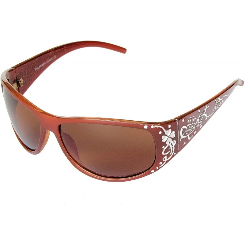 Round Polarized Trendy Classic Womens Hot Fashion Sunglasses w/FREE Microfiber Pouch - Brown - CW11WHFVD8B $18.56