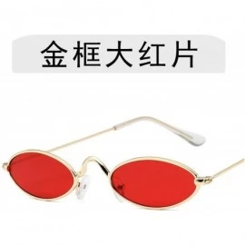 Aviator Retro Classic Small Oval Sunglasses Men Women Metal Frame Fashion Vintage Round Sun Glasses UV400 Shades - 4 - CK198A...