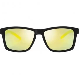 Square Polarized Rectangular Sunglasses Driving Fishing - 3-rubber Black - CH18WQDEI4M $26.99