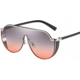 Square Oversized Square Sunglasses Unisex Retro Metal Frame UV400 Geometric Shades (Style F) - C2196IGK0YU $11.41