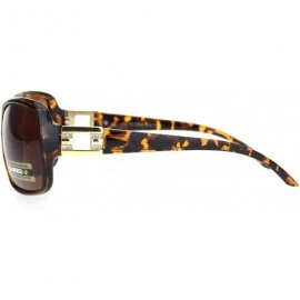 Butterfly Womens Polarized Rectangular Rhinestone Trim Butterfly Sunglasses - Tortoise Gold Brown Clear Stone - CD18ONWKN67 $...