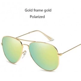 Oversized Fashion Classic Avaition Polarized Sunglasses Women Men 001 Silver Blue Multi - 004 Gold Gold - C118Y2NK8UD $8.56