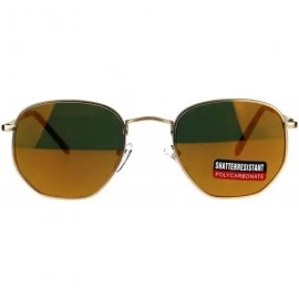 Rectangular Mens Color Mirror Rectangular 90s Metal Rim Classic Sunglasses - Orange - C41808I6959 $9.53