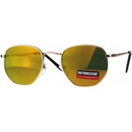 Rectangular Mens Color Mirror Rectangular 90s Metal Rim Classic Sunglasses - Orange - C41808I6959 $23.52