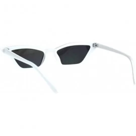 Rectangular Cateye Trapezoid Shape Sunglasses Womens Chic Fashion Shades UV 400 - White (Rainbow Mirror) - C518SDCDOYG $9.76