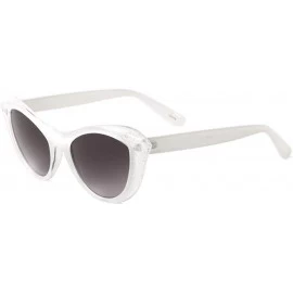 Cat Eye Budapest Crystal Glitter Retro Cat Eye Sunglasses - White - C8198E9UUCM $11.42