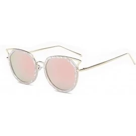 Round Polarized Sunglasses Protection Durable Driving - Pink - CJ18KQ03W6Q $11.11