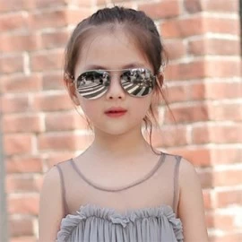 Square Children Goggle Girls Alloy Sunglasses Hot Fashion Boys Baby Child Classic Retro Cute Sun Glasses - Silver - CE197A2L6...