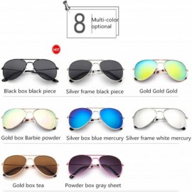 Square Children Goggle Girls Alloy Sunglasses Hot Fashion Boys Baby Child Classic Retro Cute Sun Glasses - Silver - CE197A2L6...