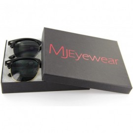 Semi-rimless Mens Retro Classic Half Rimmed Glasses Clear Lens 2-Pack Gift Box - Gunmetal & Gold - CK12H1W7OLJ $13.35