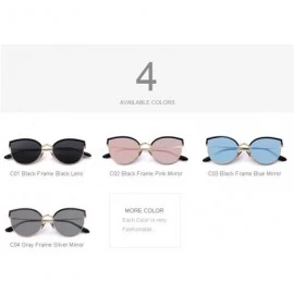 Cat Eye DESIGN Women Brand Designer Cat Eye Polarized Sunglasses UV400 C01 Black - C02 Pink - CL18XE9C4QL $17.16