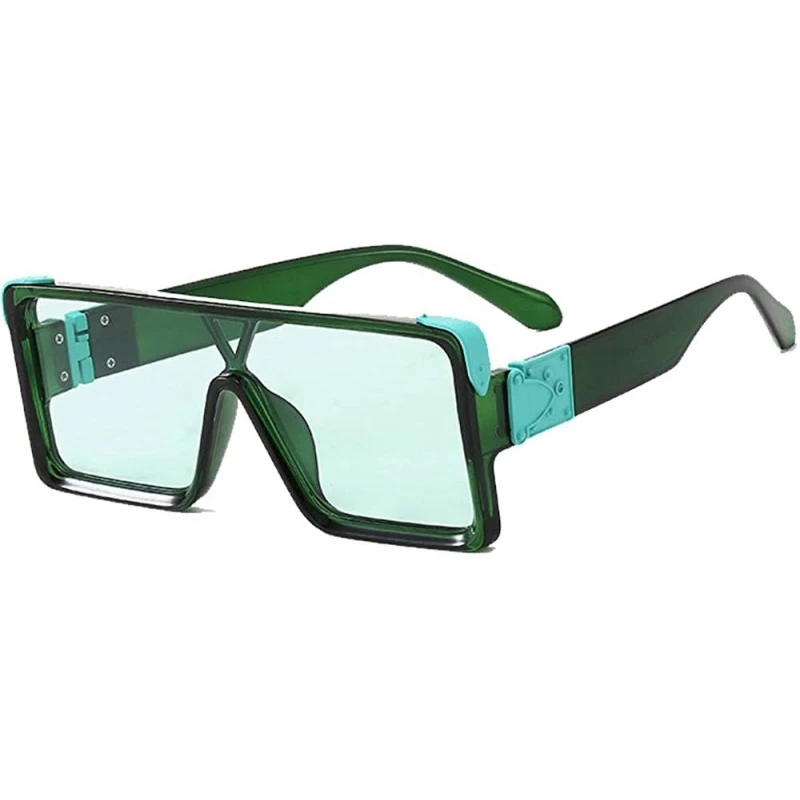 Square Classic Flat Top Shield Sunglasses for men women Oversized sunglasses square sunglasses retro sunglasses - 4 - CB193LK...