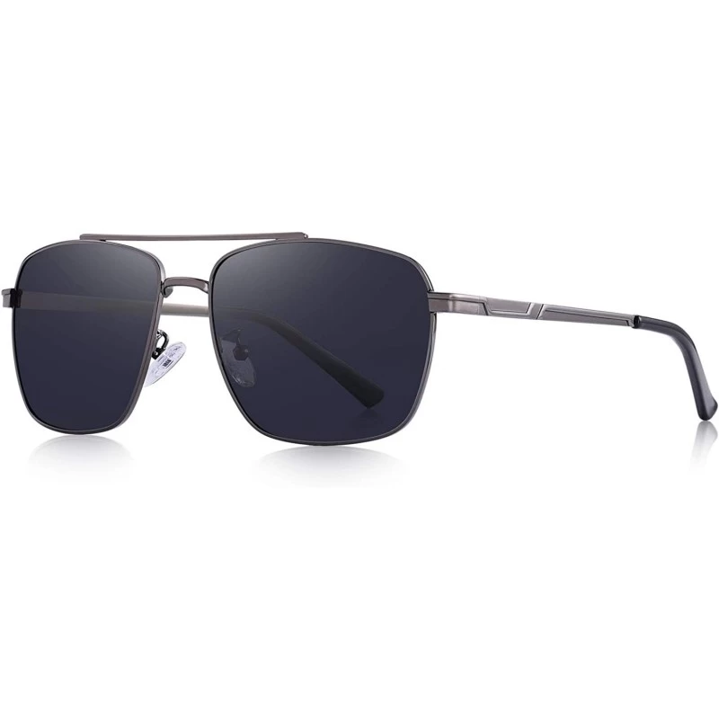 Square Rectangular Polarized Sunglasses for Men 100% UV protection - Gray - CK18MH76S8E $41.31