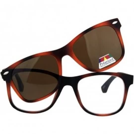 Square Reading Bifocal Lens Clear Glasses + Magnetic Polarized Sunglasses Topper - Tortoise/Brown - CO18T323HUA $29.22