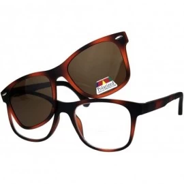Square Reading Bifocal Lens Clear Glasses + Magnetic Polarized Sunglasses Topper - Tortoise/Brown - CO18T323HUA $14.61