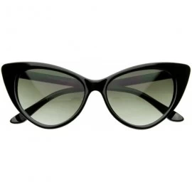 Cat Eye Super Cateyes Vintage Inspired Fashion Mod Chic High Pointed Cat Eye Sunglasses Glasses - Black - C712BV4YA69 $10.63