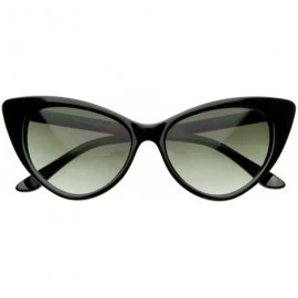 Cat Eye Super Cateyes Vintage Inspired Fashion Mod Chic High Pointed Cat Eye Sunglasses Glasses - Black - C712BV4YA69 $18.05