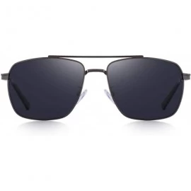 Square Rectangular Polarized Sunglasses for Men 100% UV protection - Gray - CK18MH76S8E $41.31