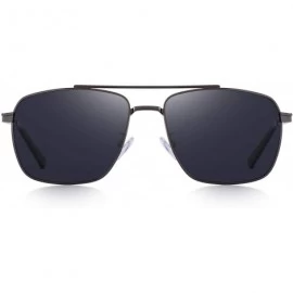 Square Rectangular Polarized Sunglasses for Men 100% UV protection - Gray - CK18MH76S8E $21.48