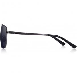 Square Rectangular Polarized Sunglasses for Men 100% UV protection - Gray - CK18MH76S8E $41.31