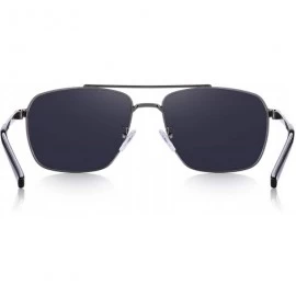 Square Rectangular Polarized Sunglasses for Men 100% UV protection - Gray - CK18MH76S8E $41.31