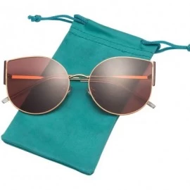 Cat Eye Womens Stylish Simple Cat eye Metal Mirrored Sunglasses for Women 58082 - Plum Purple - CC18QMNYL0Q $31.83