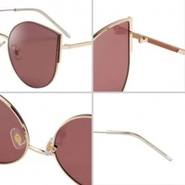 Cat Eye Womens Stylish Simple Cat eye Metal Mirrored Sunglasses for Women 58082 - Plum Purple - CC18QMNYL0Q $15.48