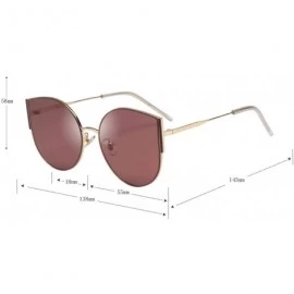 Cat Eye Womens Stylish Simple Cat eye Metal Mirrored Sunglasses for Women 58082 - Plum Purple - CC18QMNYL0Q $15.48