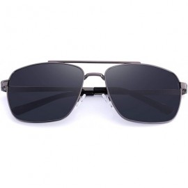 Square Rectangular Polarized Sunglasses for Men 100% UV protection - Gray - CK18MH76S8E $21.48