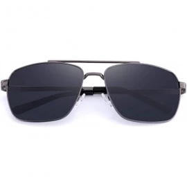 Square Rectangular Polarized Sunglasses for Men 100% UV protection - Gray - CK18MH76S8E $41.31