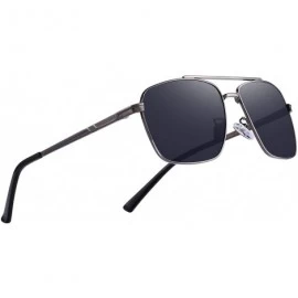 Square Rectangular Polarized Sunglasses for Men 100% UV protection - Gray - CK18MH76S8E $21.48