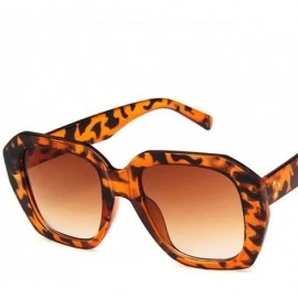 Square Unisex Sunglasses Fashion Bright Black Grey Drive Holiday Square Non-Polarized UV400 - Leopard Brown - C718RH6SEKW $12.05