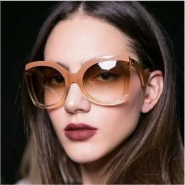 Square 2018 Clear Oversized Square Sunglasses Women Gradient Super Star Fashion Brand - Tea - CK189KGMTTY $10.78