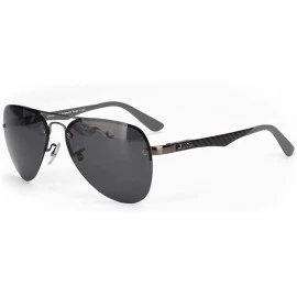Aviator Women Men Polarized Designer Sunglasses - Titanium Frame Aviator Classic Fashion - Grey - CT17Y0DQH2O $46.35