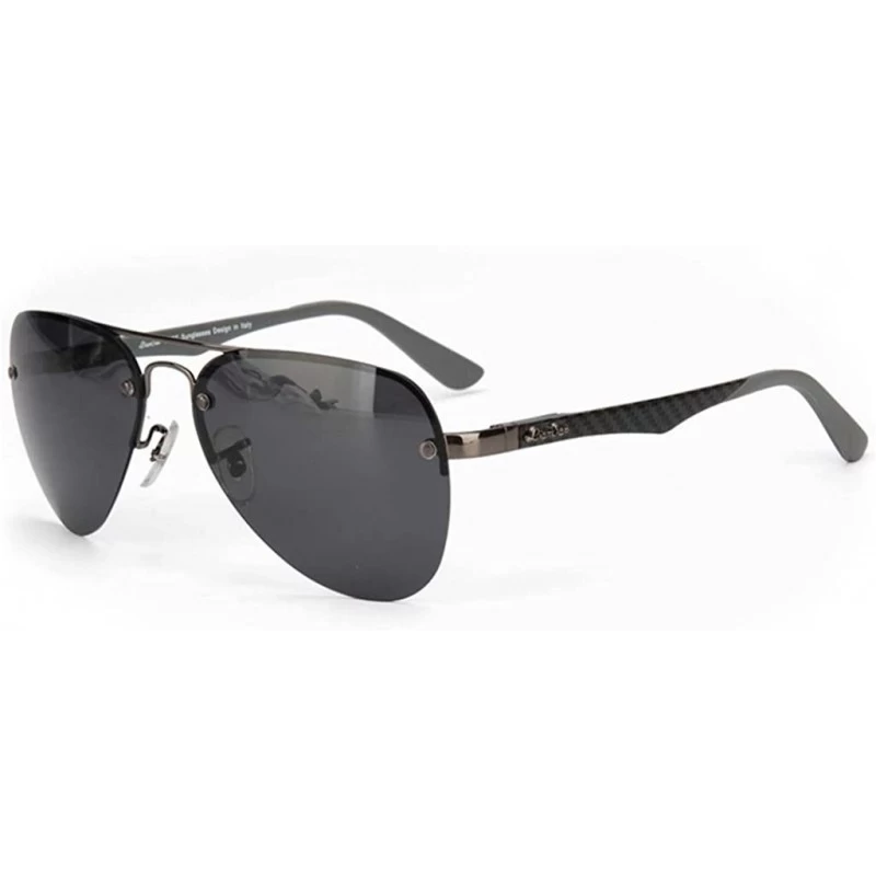 Aviator Women Men Polarized Designer Sunglasses - Titanium Frame Aviator Classic Fashion - Grey - CT17Y0DQH2O $21.01