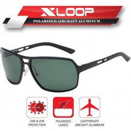 Aviator Polarized Aircraft Aluminum Aviator Fashion Driving Sunglasses For Women Men - Matte Black - Polarized Olive - CF18HS...